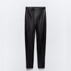 ZARA Faux Leather High Waisted Leggings L